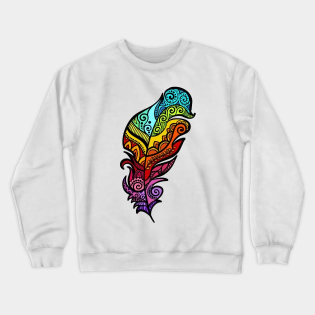 Zentangle tribal feather Crewneck Sweatshirt by ComPix